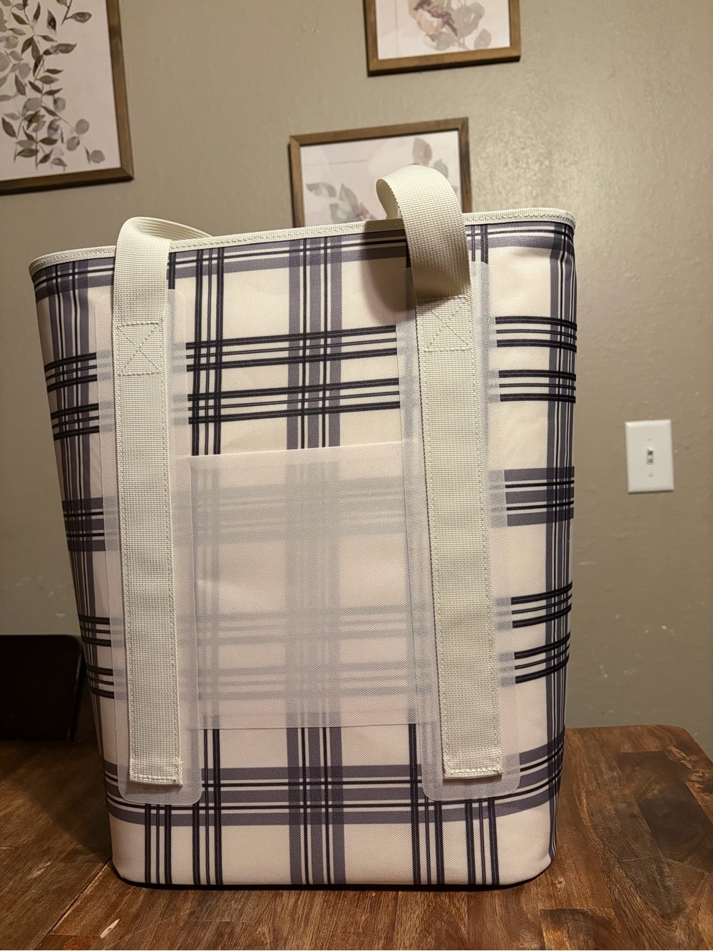 NEW! Soft-sided Hearth & Hand w/Magnolia plaid backpack/ cooler.